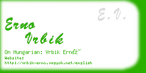 erno vrbik business card